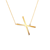 SAVICKI nyaklánc medállal - X betű: aranyozott ezüst fehér zafírral