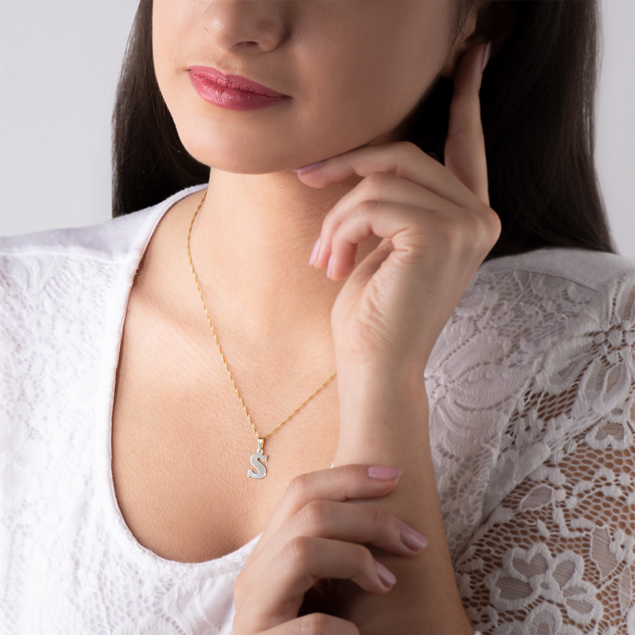 Anhänger Buchstabe S Savicki: Gold - 3