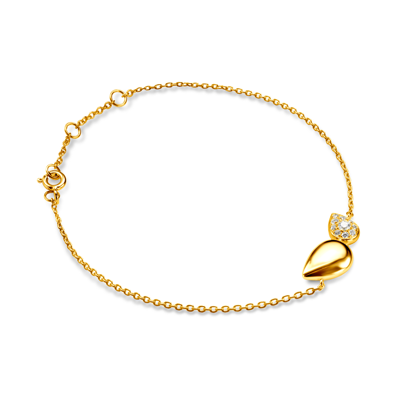 Bransoletka Nature: srebrna pozłacana, cyrkonie