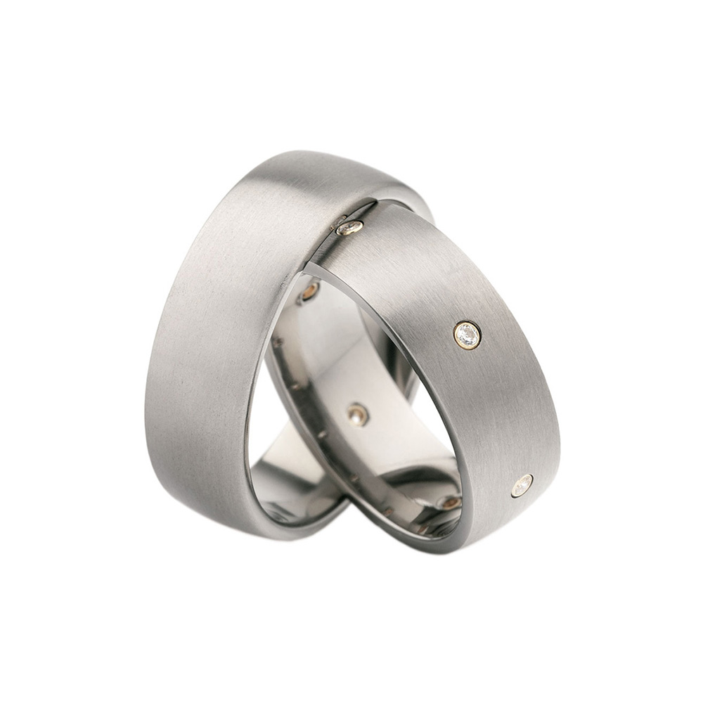 Snubní prsteny: titan, půlkulaté, 7 mm