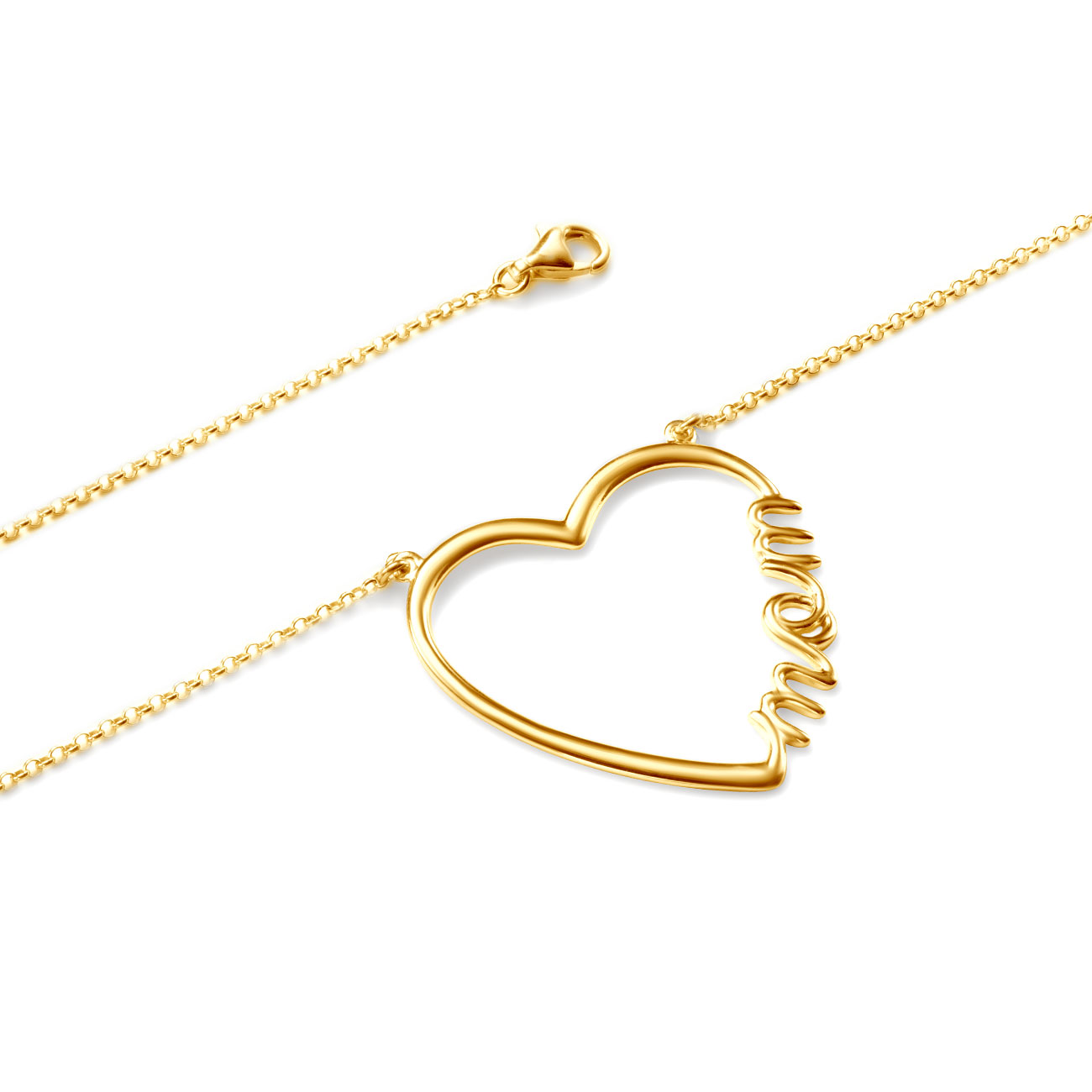 Halskette Kette mit Anhänger Herz Savicki: Silber Vergoldet