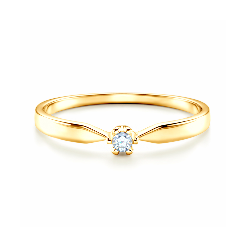 Pierścionek zaręczynowy Triumph of Love: złoty, diament