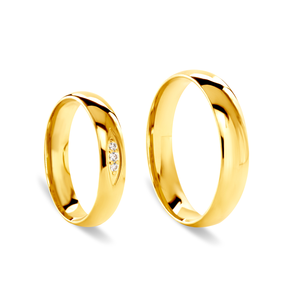 Eheringe: Gold, Halbrund, 4 mm