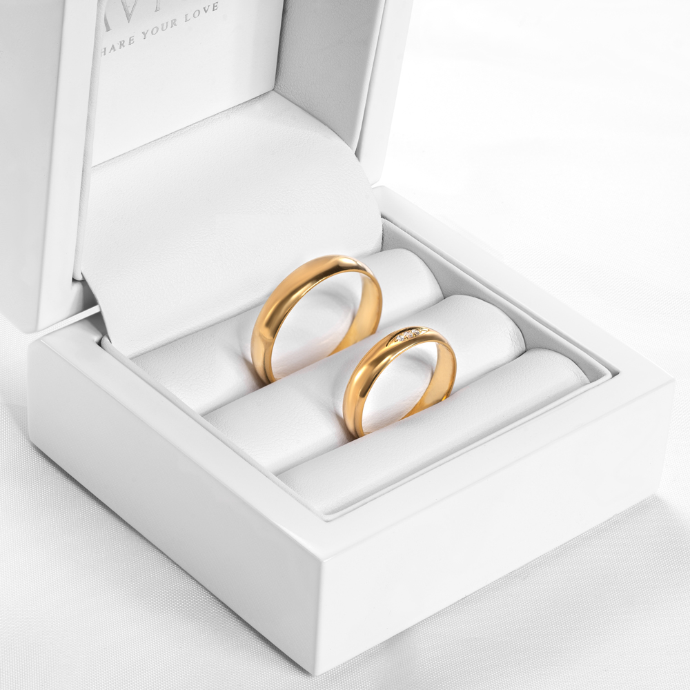 Eheringe: Gold, Halbrund, 4 mm