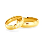Svadobné obrúčky: zlaté, polkruhové, 5 mm