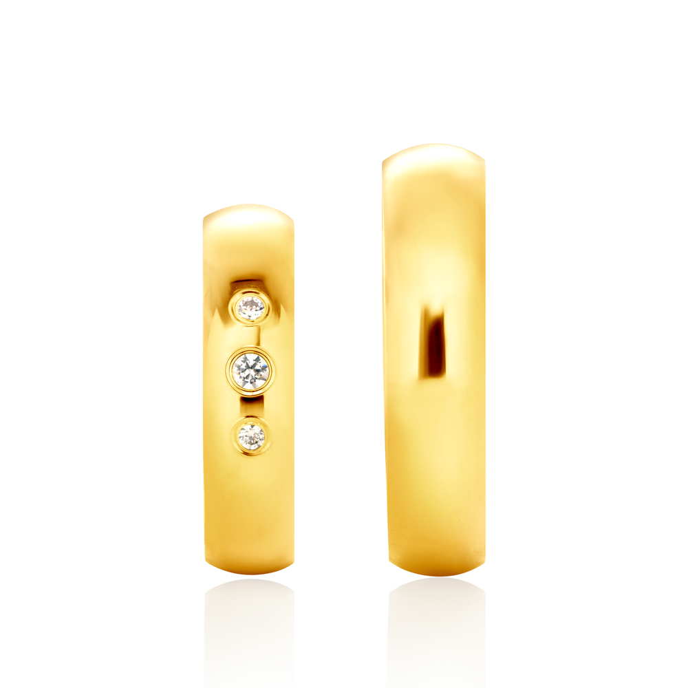 Eheringe: Gold, Halbrund, 5 mm