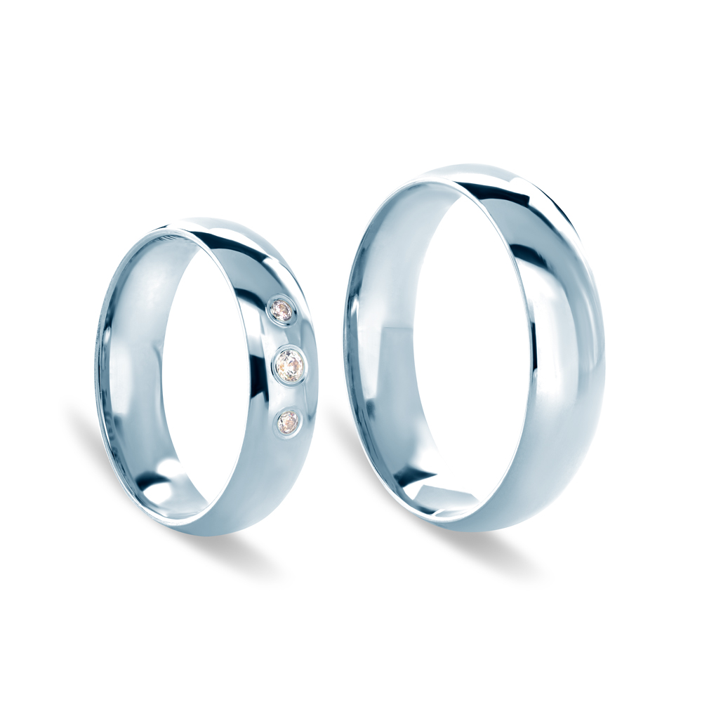 Obrączki ślubne: białe złoto, półokrągłe, 5 mm - 4