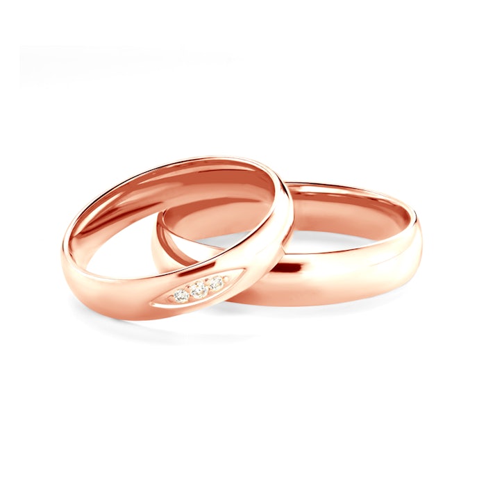 Snubní prsteny: růžové zlato, půlkulaté, 4 mm
