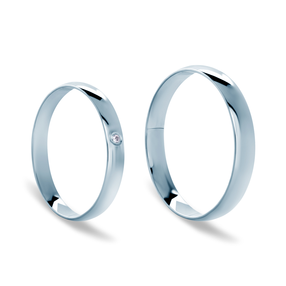 Eheringe: Weißgold, Halbrund, 3 mm