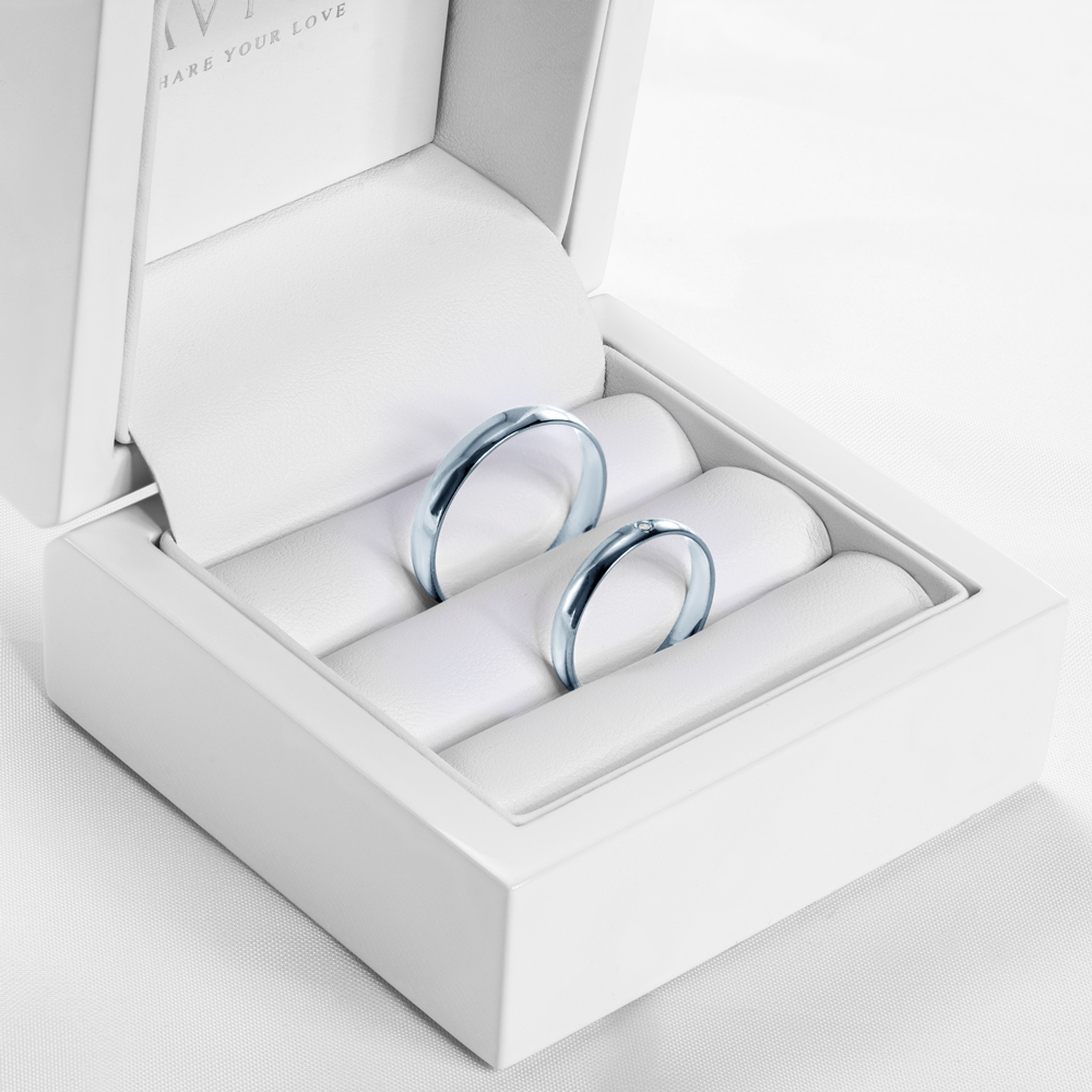 Eheringe: Weißgold, Halbrund, 3 mm