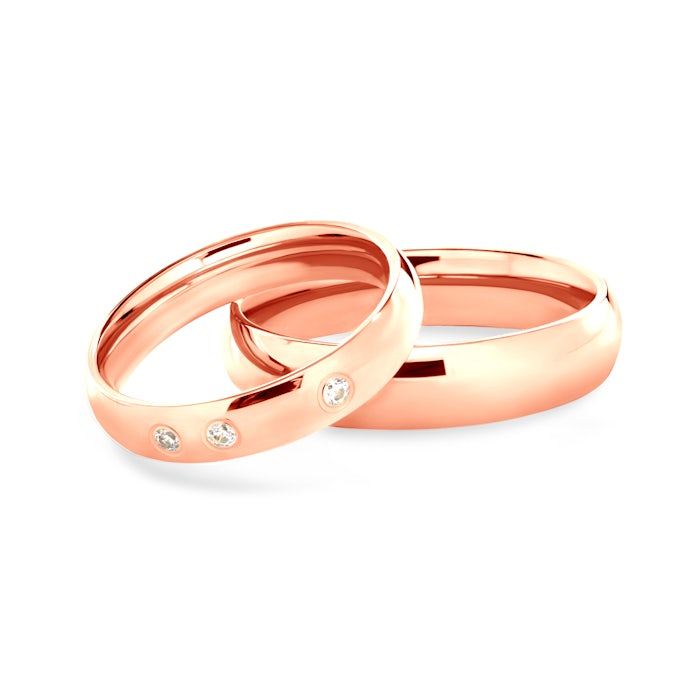 Snubní prsteny: růžové zlato, půlkulaté, 4 mm