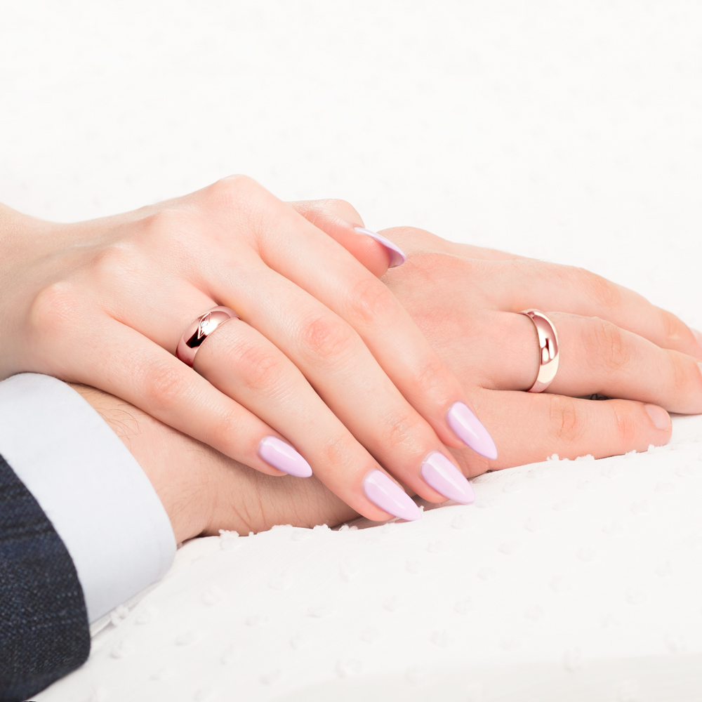 Eheringe: Roségold, Halbrund, 6 mm - 3