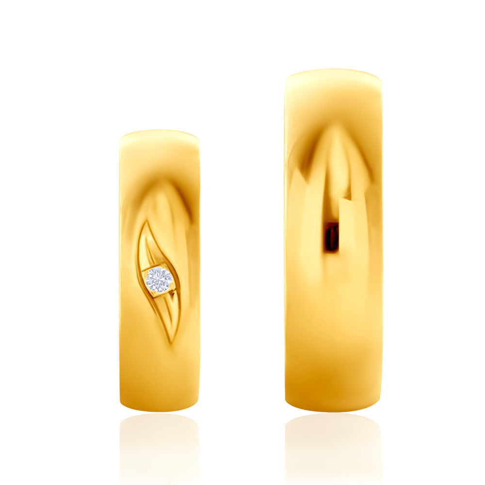 Obrączki ślubne: złote, półokrągłe, 6 mm