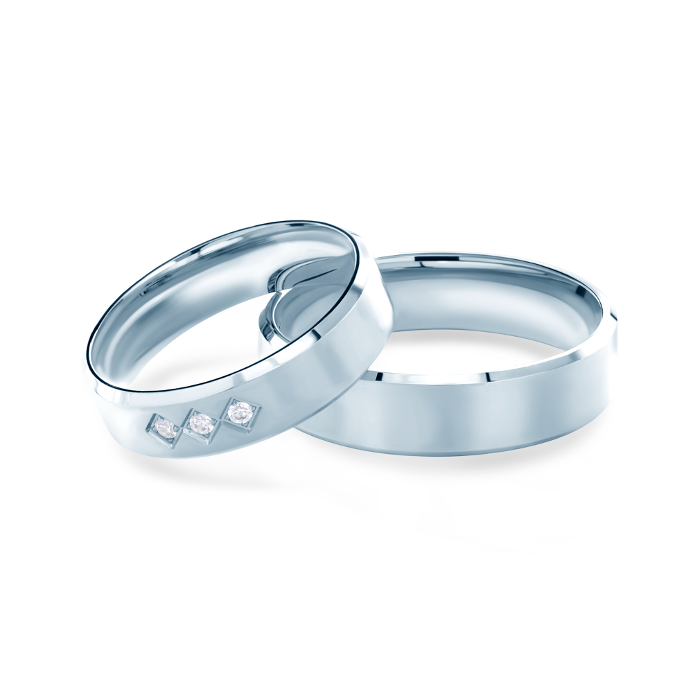 Obrączki ślubne: białe złoto, z fazą, 5 mm