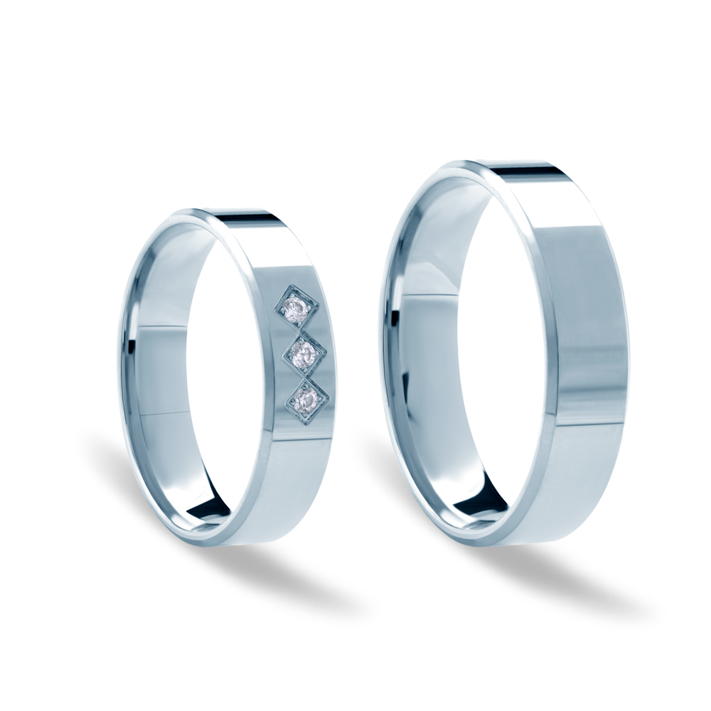 Obrączki ślubne: białe złoto, z fazą, 5 mm