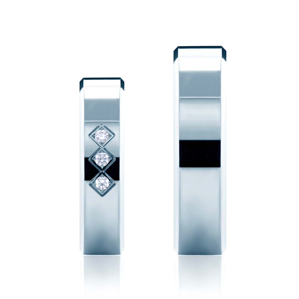 Obrączki ślubne: białe złoto, z fazą, 5 mm