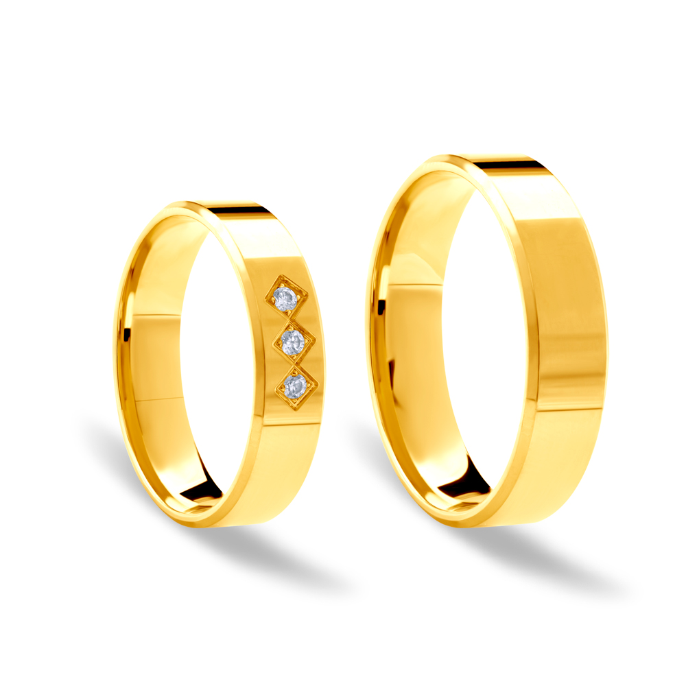 Obrączki ślubne: złote, z fazą, 5 mm - 4