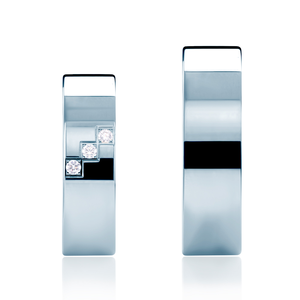 Eheringe: Weißgold, Flach, 6 mm