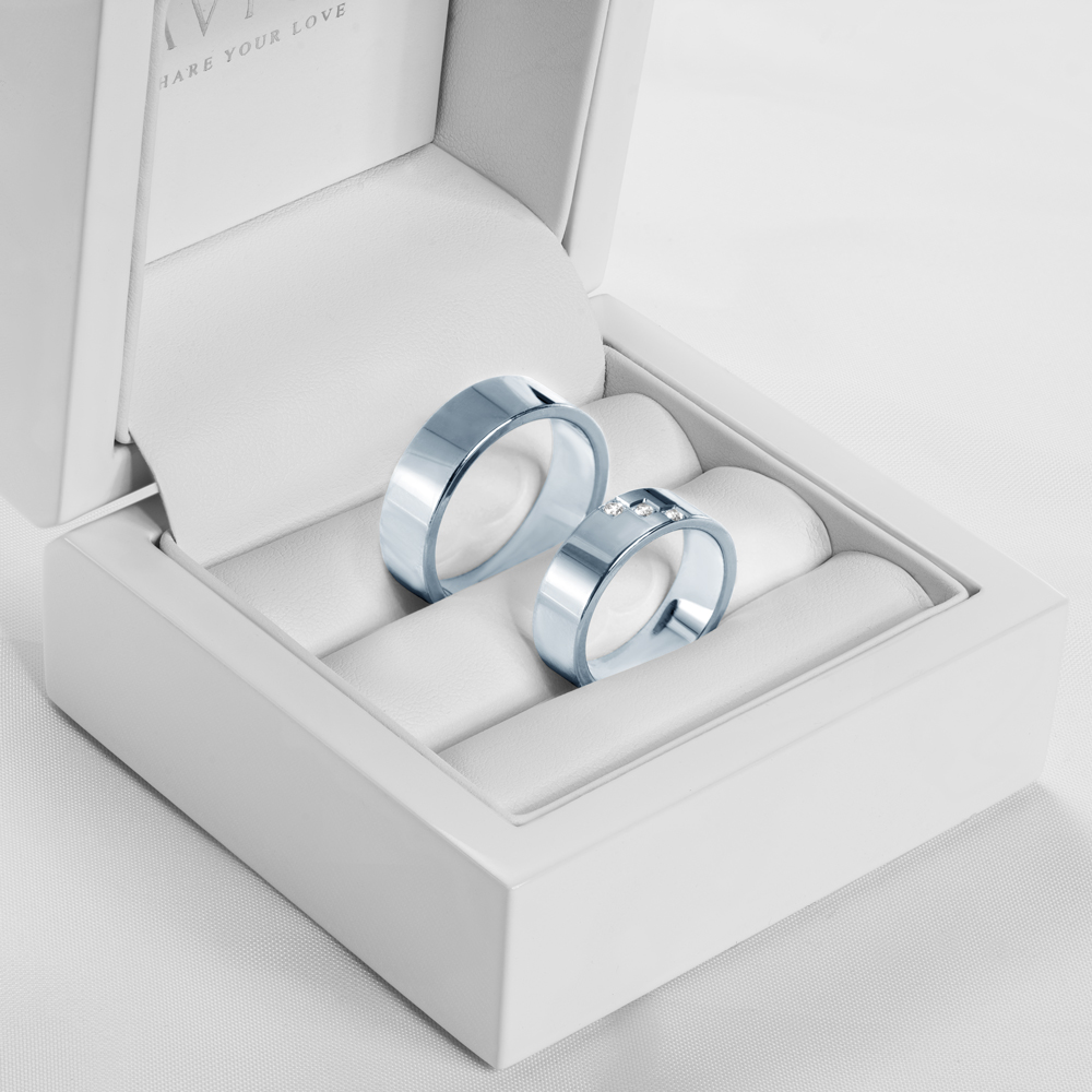 Eheringe: Weißgold, Flach, 6 mm