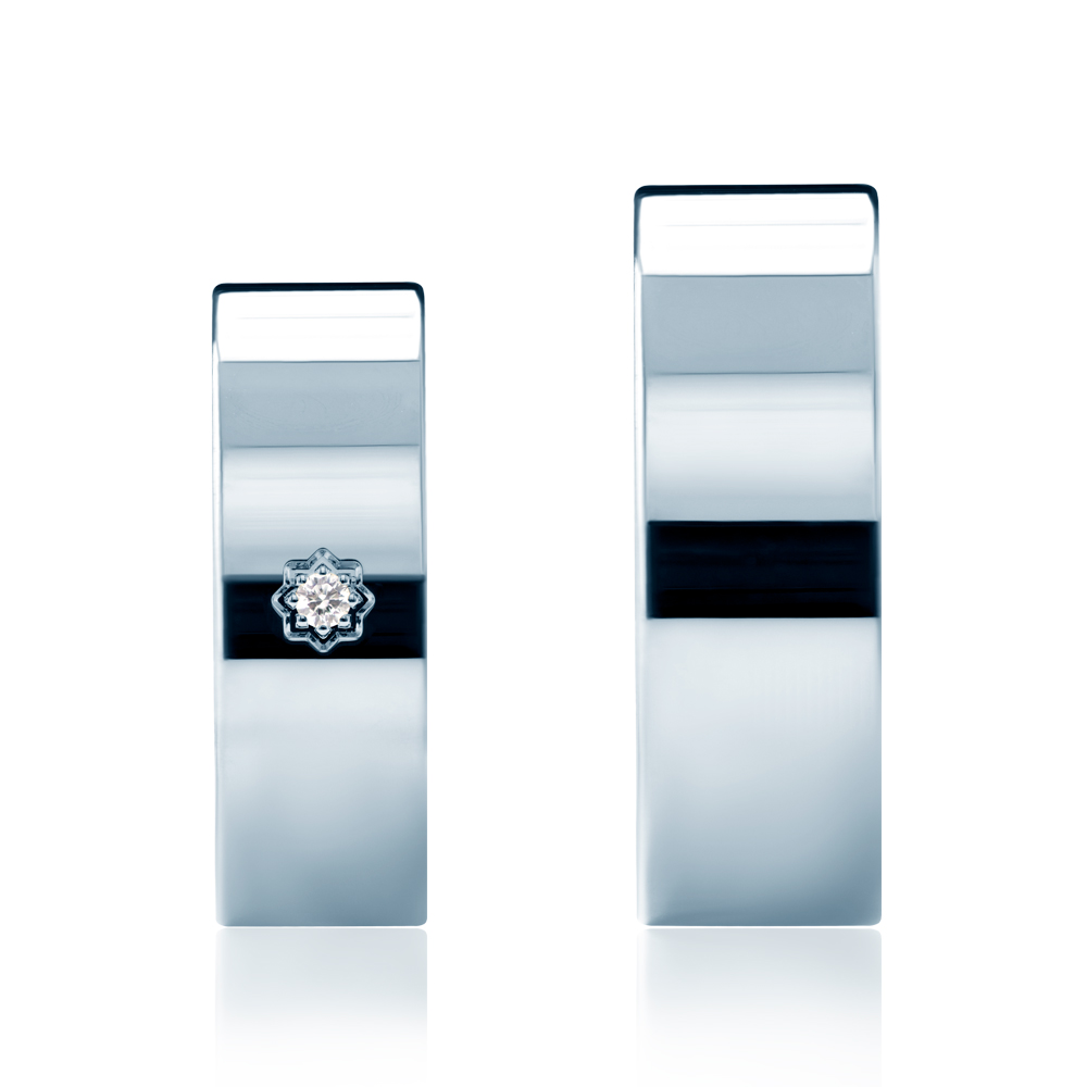 Obrączki ślubne: białe złoto, płaskie, 7 mm