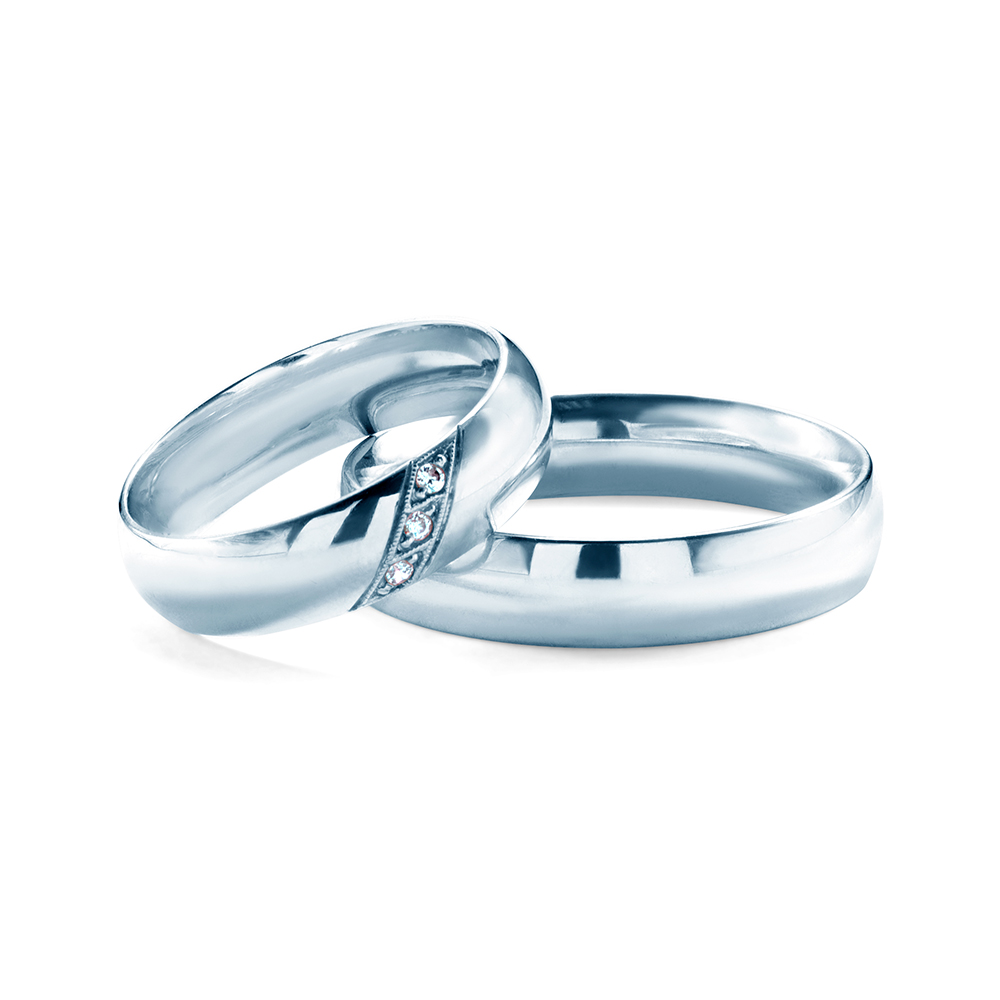 Snubní prsteny: bílé zlato, půlkulaté, 6 mm