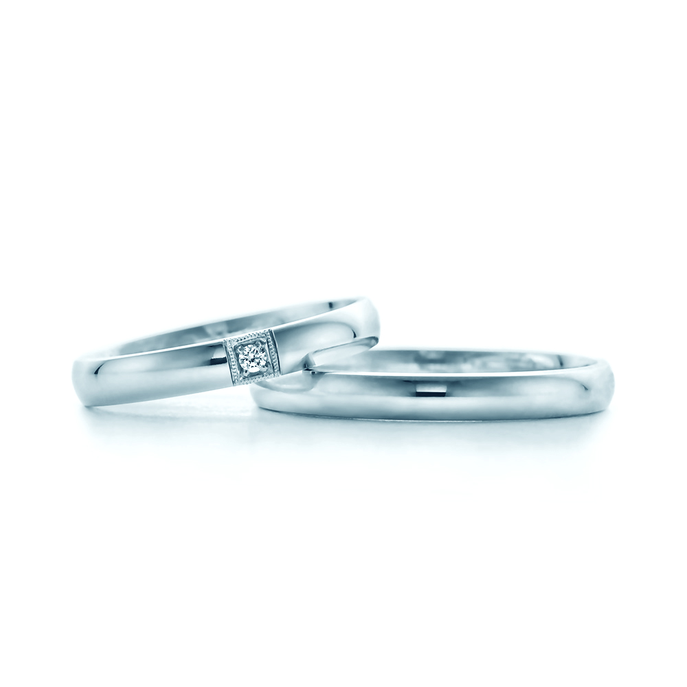 Snubní prsteny: bílé zlato, půlkulaté, 3 mm