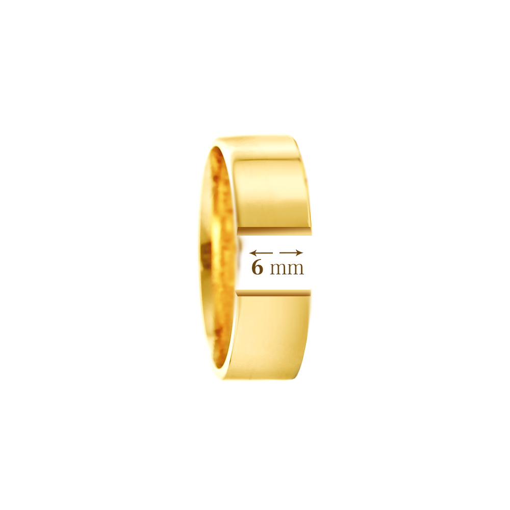 Eheringe: Gold, Flach, 6 mm - 3
