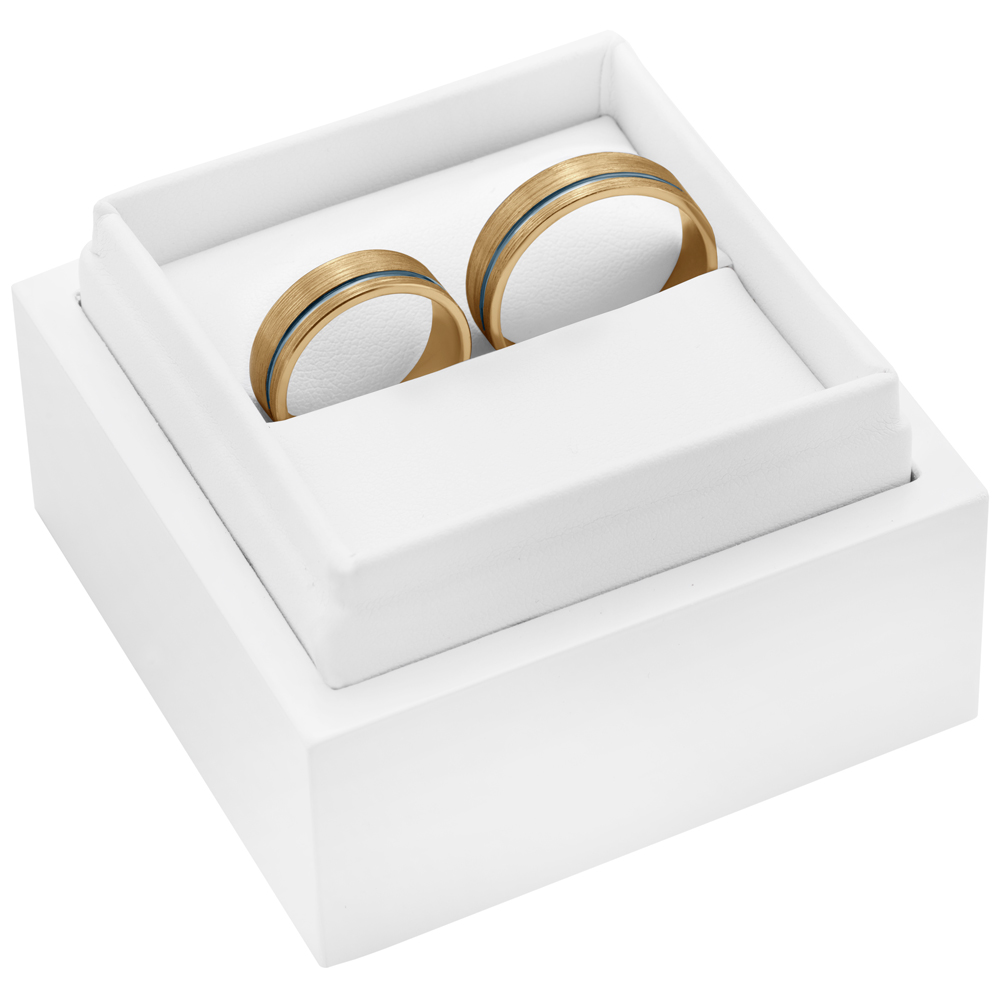 Obrączki ślubne: dwukolorowe złoto, płaskie, 6 mm