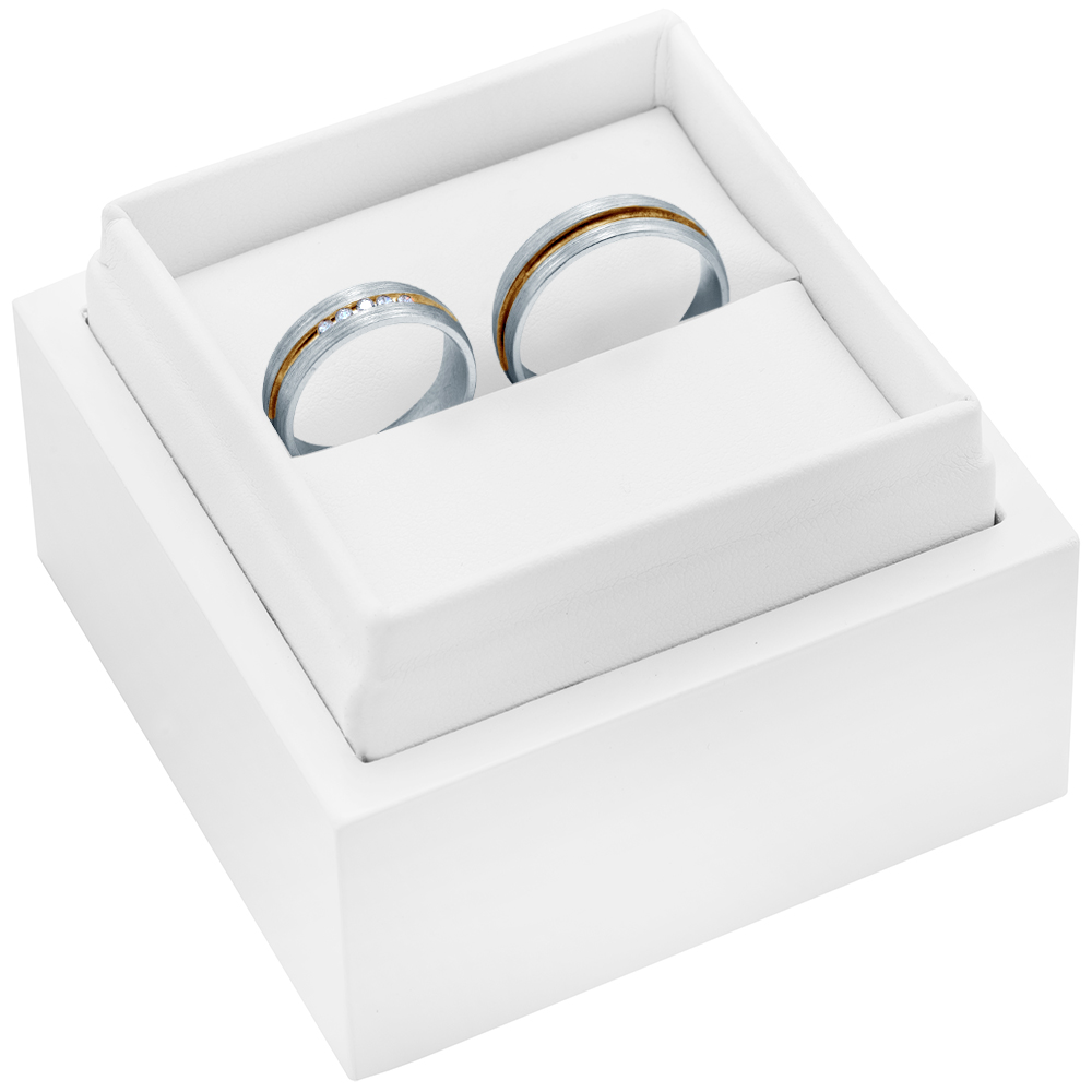 Obrączki ślubne: dwukolorowe złoto, okrągłe, 6 mm