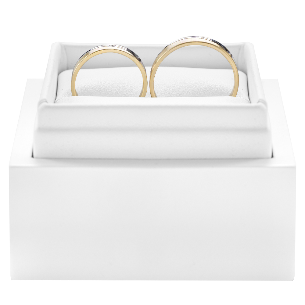 Obrączki ślubne: dwukolorowe złoto, płaskie, 4,5 mm