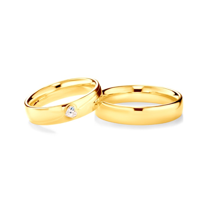 Snubní prsteny: žluté zlato, kulaté, 5 mm