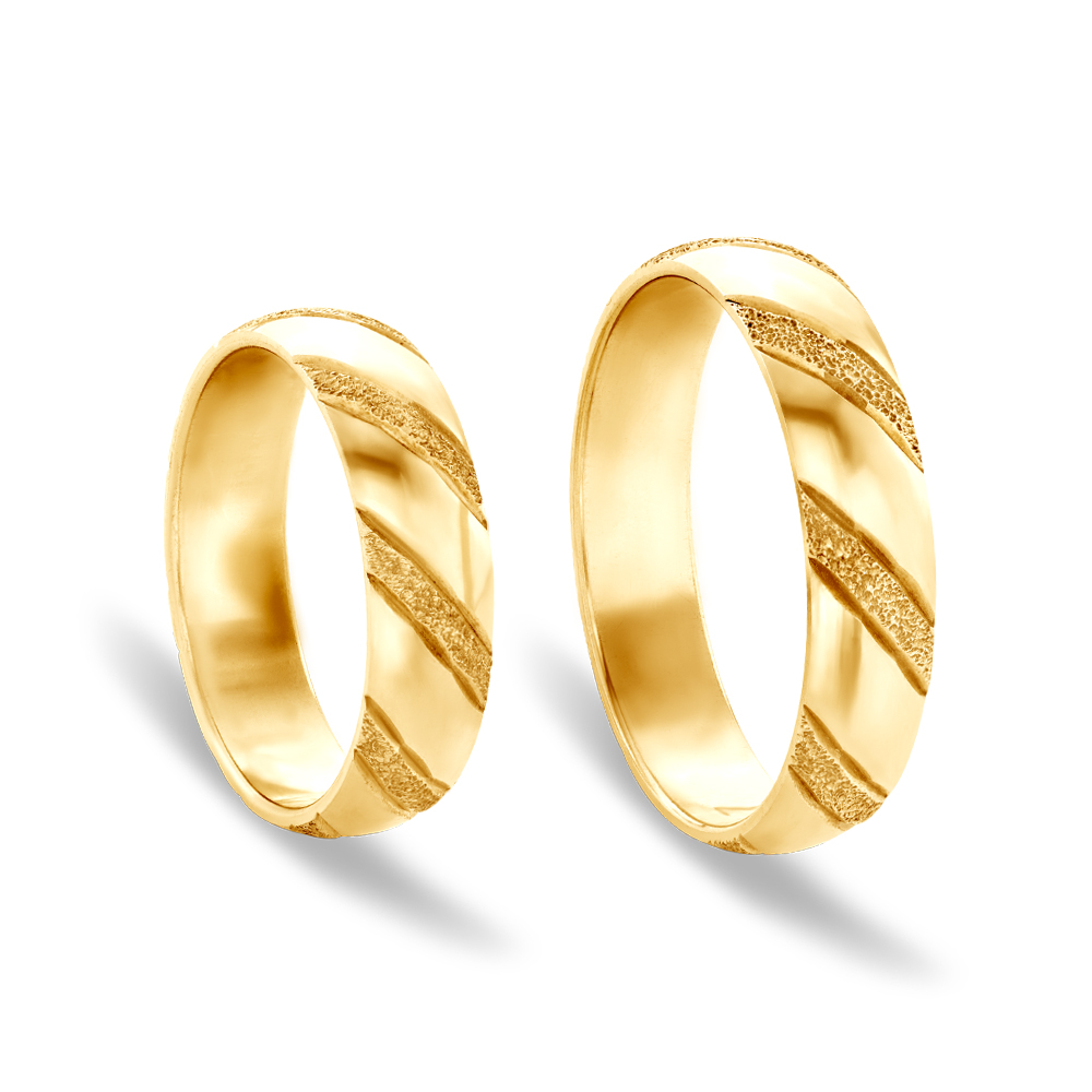 Obrączki ślubne: złote, półokrągłe, 5 mm