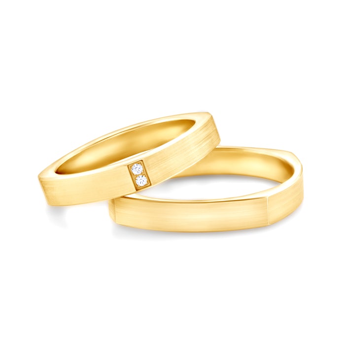 Wedding Rings: gold, Flat Shaped, 3,6 mm