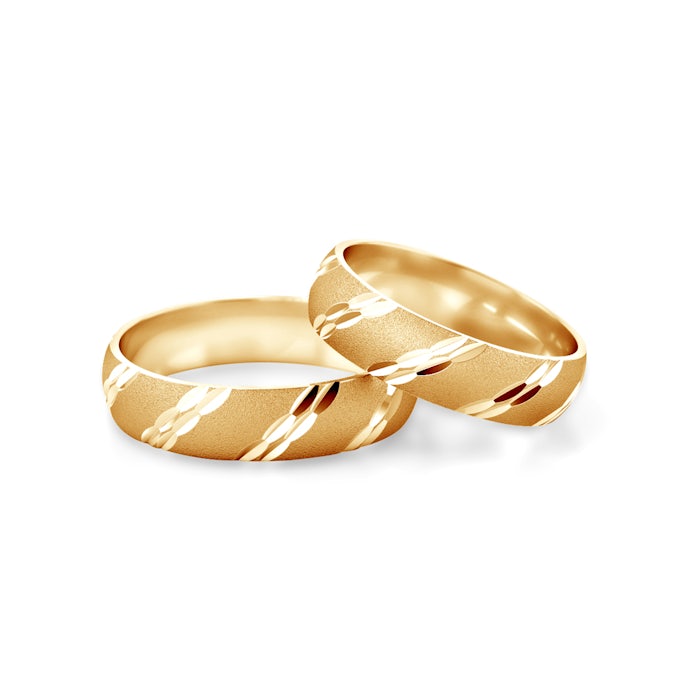 Wedding Rings: gold, D-Shaped, 5 mm