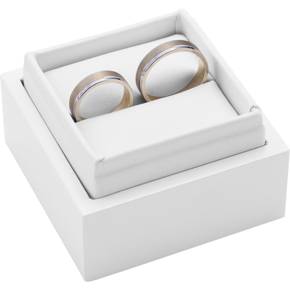 Obrączki ślubne: dwukolorowe złoto, płaskie, 5 mm