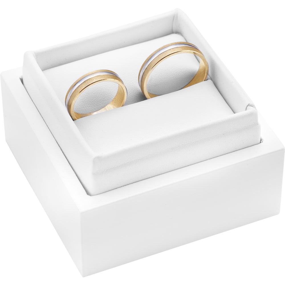 Obrączki ślubne: dwukolorowe złoto, płaskie, 5 mm