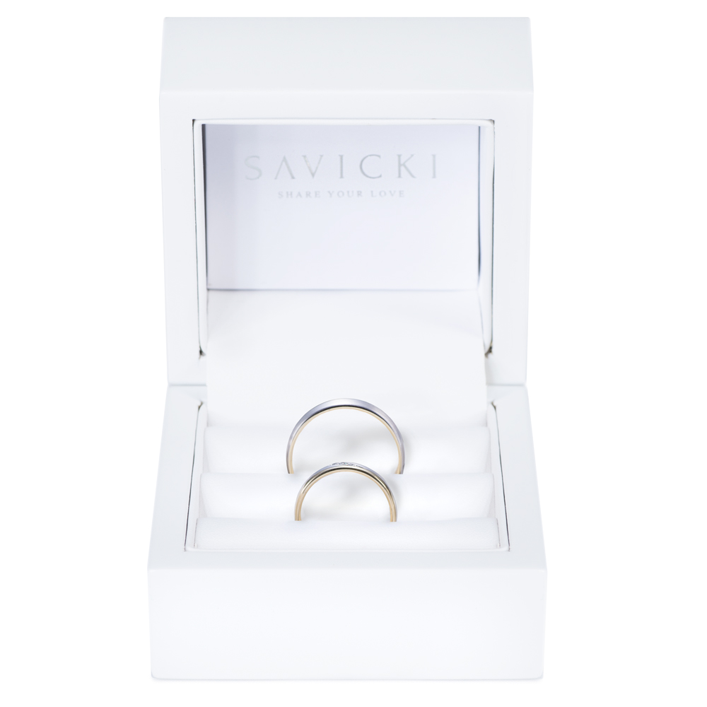 Obrączki ślubne: dwukolorowe złoto, okrągłe, 5 mm