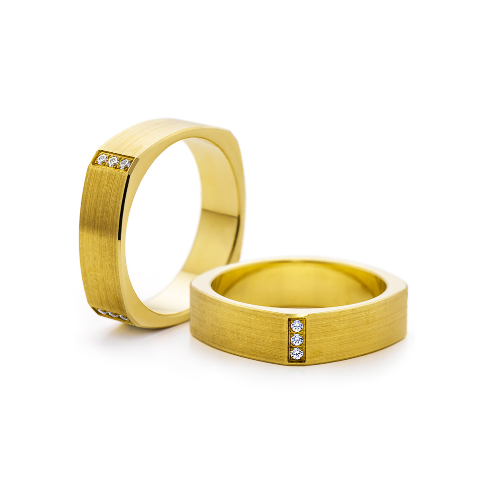 Snubní prsteny: žluté zlato, ploché, 5,2 mm