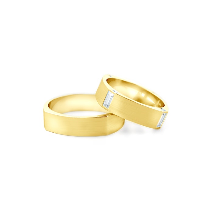 Wedding Rings: gold, Flat Shaped, 5,3 mm