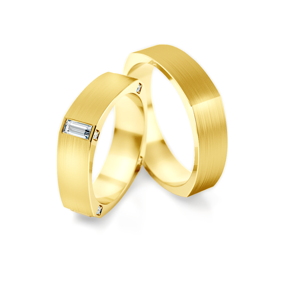 Obrączki ślubne: złote, płaskie, 5,3 mm