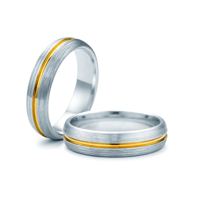 Snubní prsteny: dvoubarevné zlato, kulaté, 5 mm