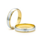 Obrączki ślubne: dwukolorowe złoto, okrągłe, 4 mm