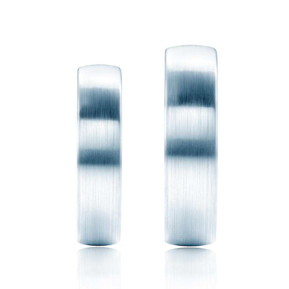 Eheringe: Weißgold, Halbrund, 6 mm