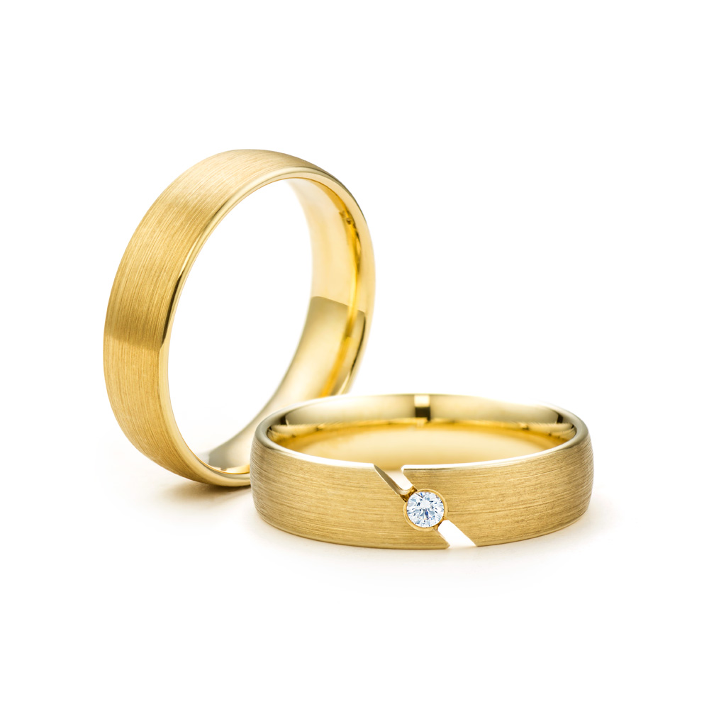 Snubní prsteny: žluté zlato, kulaté, 5 mm