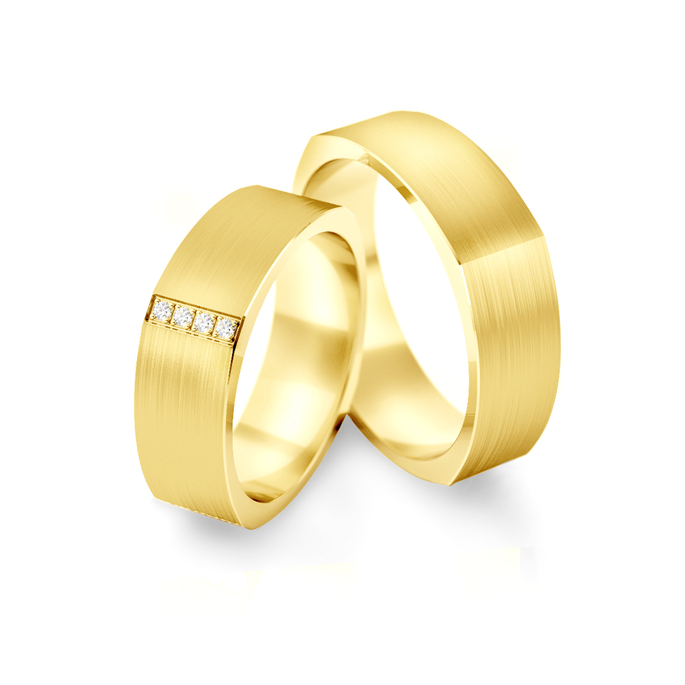 Obrączki ślubne: złote, płaskie, 6,2 mm