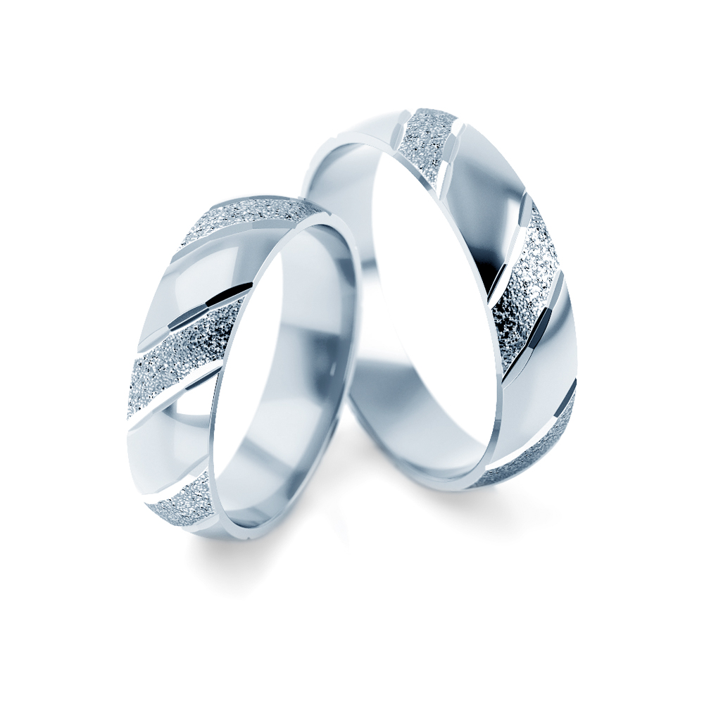 Obrączki ślubne: białe złoto, półokrągłe, 4,3 mm