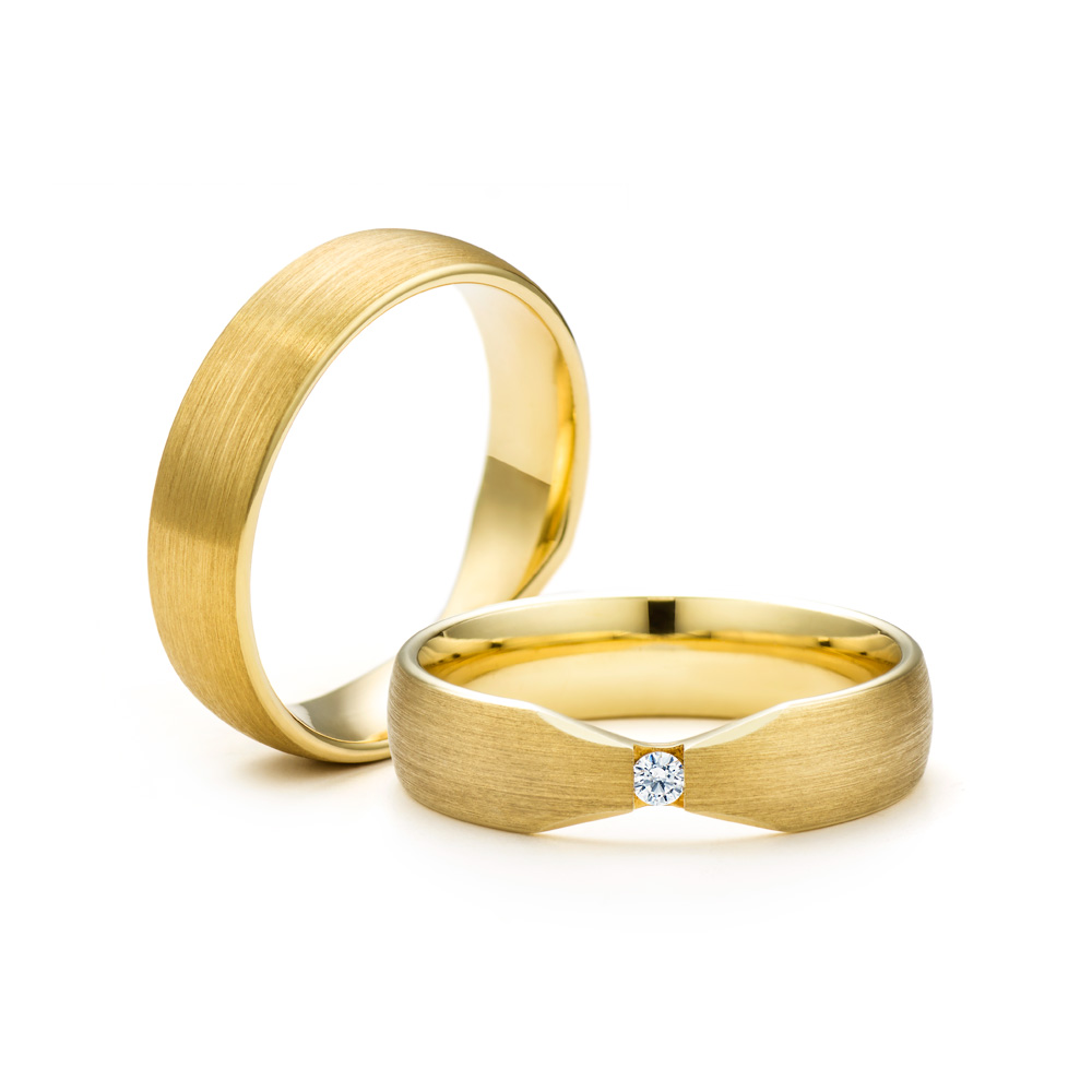 Svadobné obrúčky: žlté zlato, guľaté, 5 mm