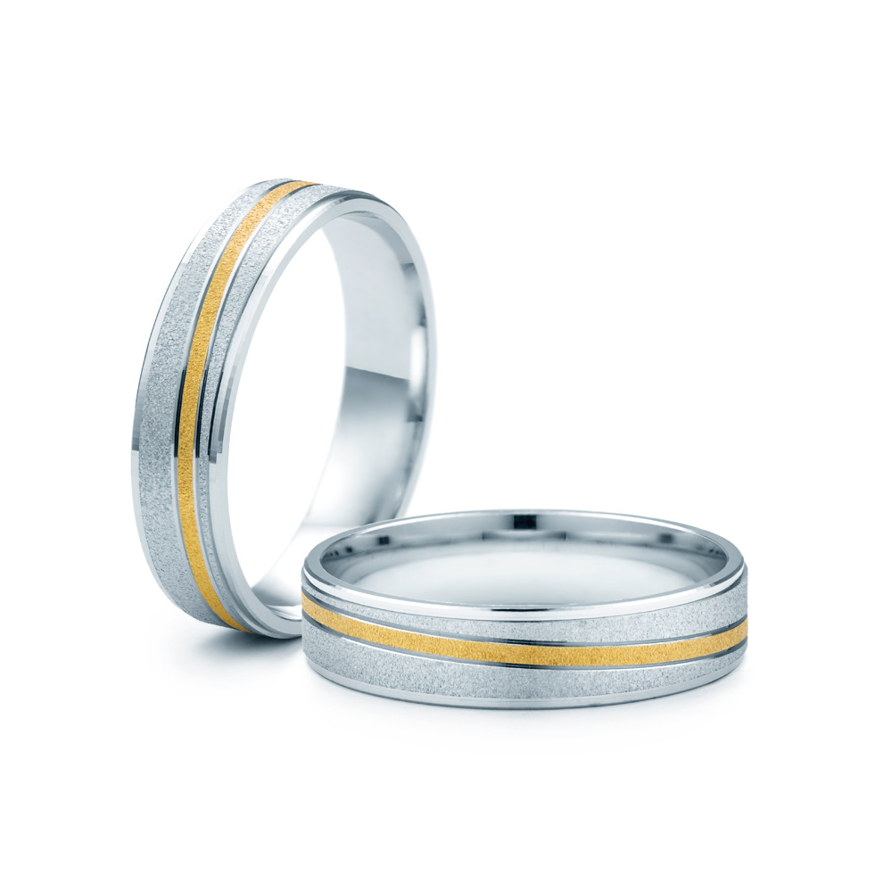 Obrączki ślubne: dwukolorowe złoto, płaskie, 5,2 mm