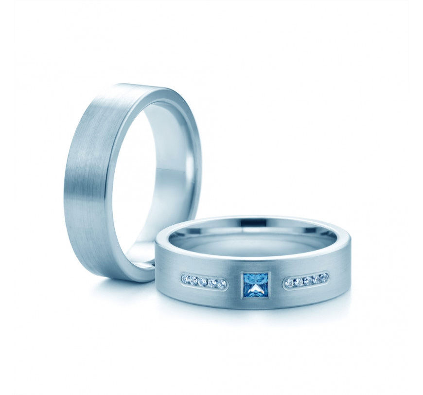 Obrączki ślubne: białe złoto, płaskie, 5,3 mm