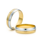 Obrączki ślubne: dwukolorowe złoto, okrągłe, 5 mm